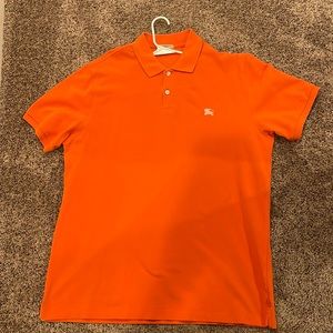 Gently used orange Burberry Brit Men’s Polo
